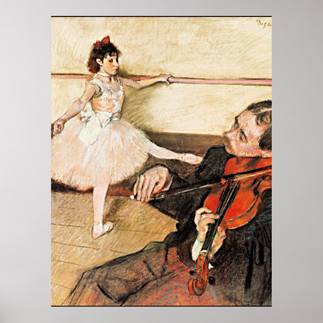 Degas - The Dance Lesson, famous painting Postcard Poster (Front)
