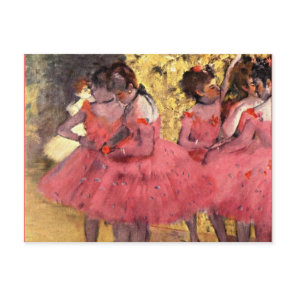 Degas - The Pink Dancers Postcard