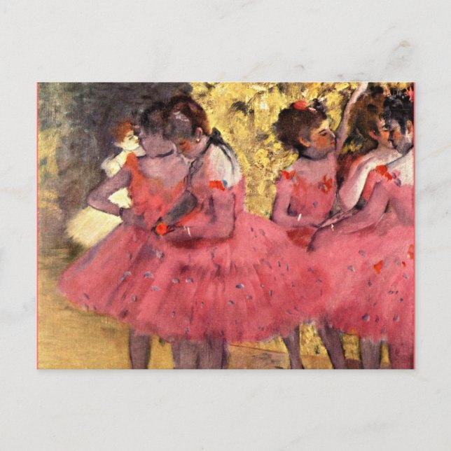 Degas - The Pink Dancers Postcard (Front)