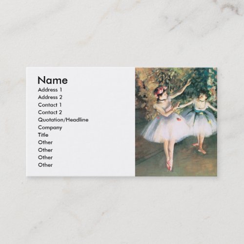 Degas Two Dancers Business Card Template
