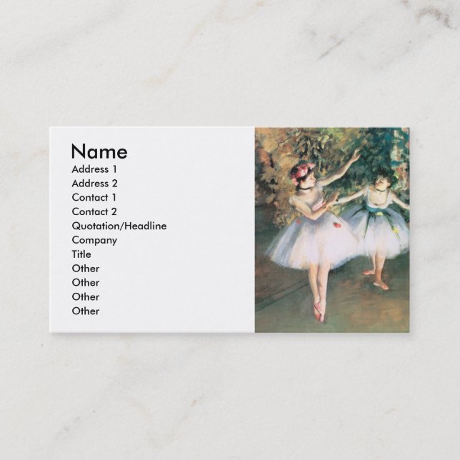 Degas Two Dancers Business Card (Front)