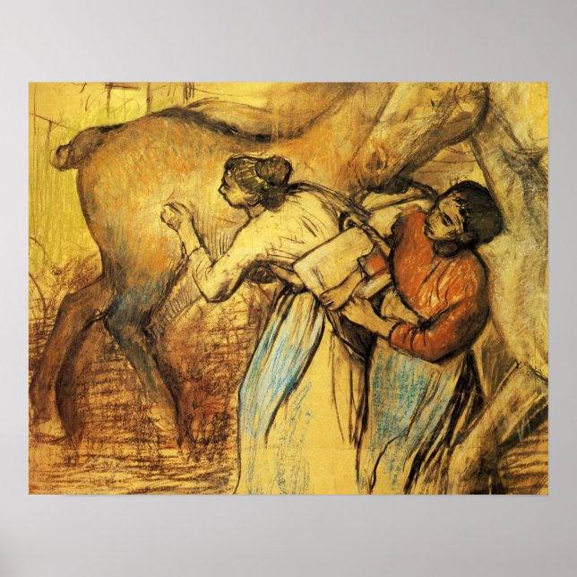 Degas - Two Laundresses And A Horse 1902 Poster (Front)