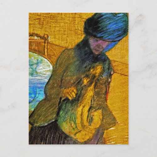 Degas _ Vintage Fine Art _ Mary Cassatt With Dog Postcard