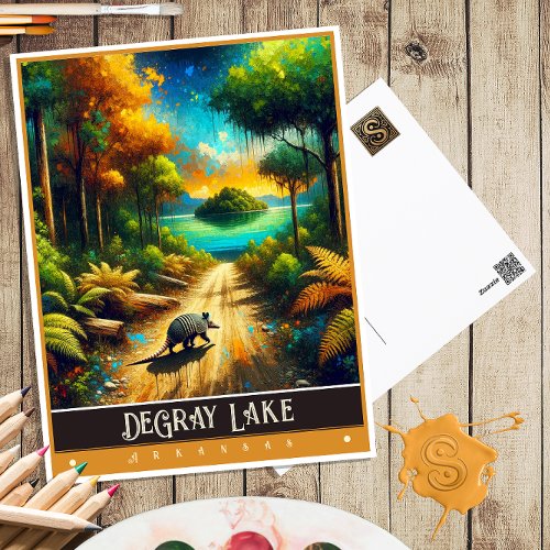 DeGray Lake Arkansas  Vintage Painting Postcard