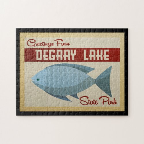 DeGray Lake Blue Fish Vintage Travel Jigsaw Puzzle
