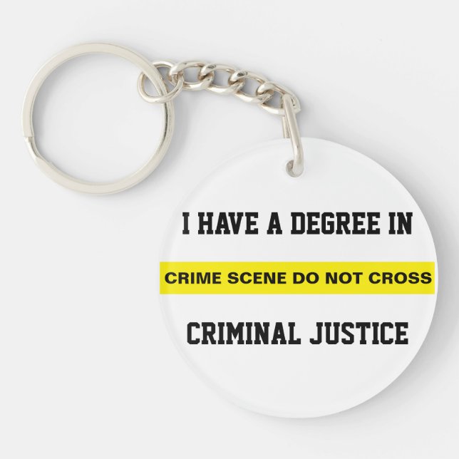 Degree in Criminal Justice Keychain (Front)