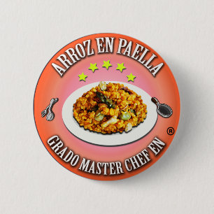 Degree Master Chef in Rice in Paella Pinback Button