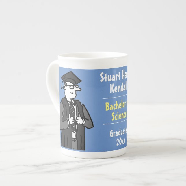 Degree Qualification Commemoration Graduate Bone China Mug (Front Left)