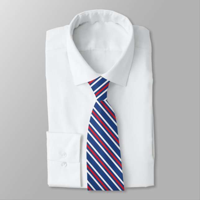 Degree Stripes Tricoloured USA Flag Pattern Tie (Tied)