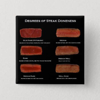Degrees Of Steak Doneness (restaurant Info Button) Pinback Button by kithseer at Zazzle