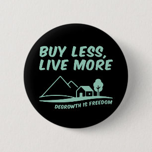 Degrowth Is Freedom: Buy Less, Live More Button