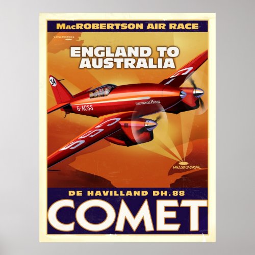 deHavelland DH88 Comet Air Racer Poster