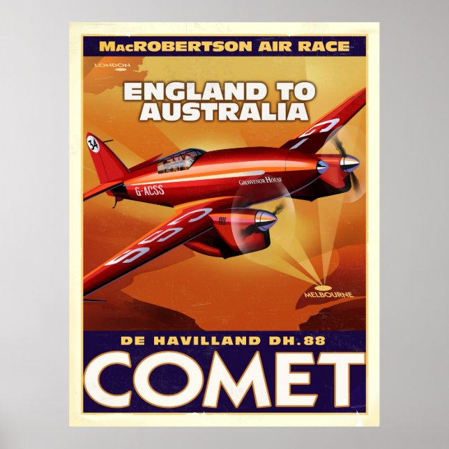 deHavelland DH88 Comet Air Racer Poster (Front)
