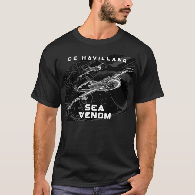 DeHavilland Sea Venom British Jet Aircraft T-Shirt (Front)