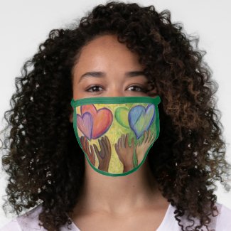 DEI Love Hearts Art Inspirational Custom Face Mask