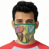 DEI Love Hearts Art Inspirational Custom Face Mask (Worn Him)