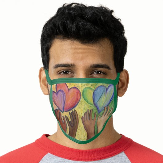 DEI Love Hearts Art Inspirational Custom Face Mask (Worn Him)