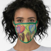 DEI Love Hearts Art Inspirational Custom Face Mask (Worn Her)