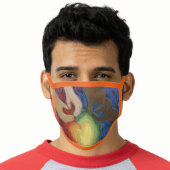 DEI Rainbow Love Hearts Custom Art Face Mask (Worn Him)