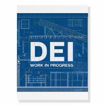 DEI Work Blueprint Technical Drawing Poster