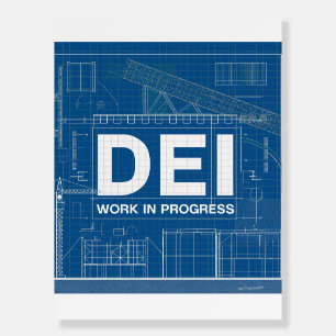 DEI Work Blueprint Technical Drawing Poster