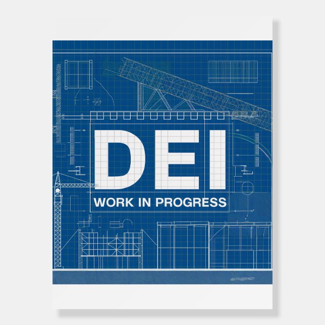 DEI Work Blueprint Technical Drawing Poster (Front)