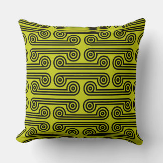 Deimos Black and Olive Green Throw Pillow