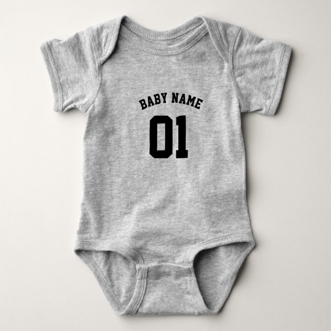 DEIN DESIGN/TEXT/FOTO Babybodies Football Jersey  Baby Bodysuit (Front)
