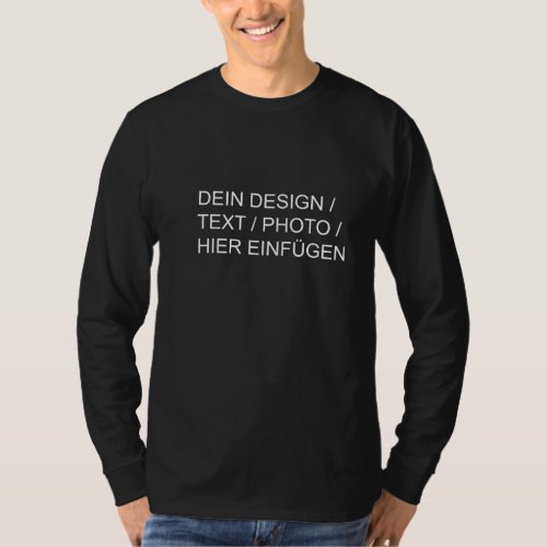 DEIN DESIGNTEXTPHOTO Gentlemen Langarmshirt Blac T_Shirt