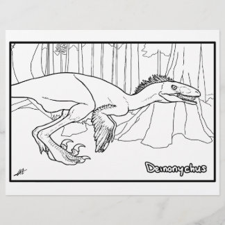 Deinonychus - Coloring page.