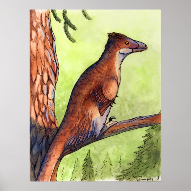 Deinonychus in a Tree Poster (Front)