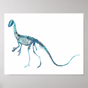 deinonychus skeleton poster