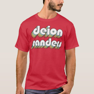 Deion Sanders Retro Rainbow Typography Faded Style T-Shirt