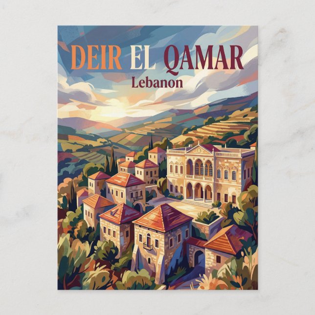 Deir el Qamar Lebanon Postcard (Front)