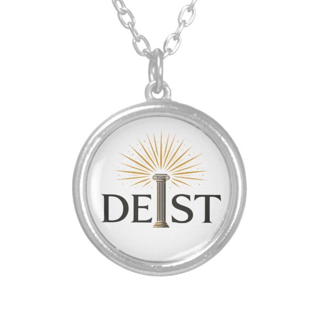 Deist - Deism Enlightenment Philosophy Silver Plated Necklace (Front)
