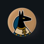 Deity :: Anubis Button<br><div class="desc">God of Embalming, Psychopomp, Weigher of the Heart, Lord of the Sacred Land, Soother of Dry Lips.</div>