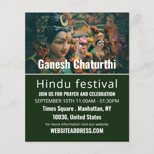 Deity God Statue Hindu Event Advertising Flyer