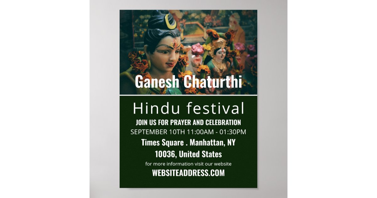 Deity God Statue, Hindu Event Advertising Poster | Zazzle