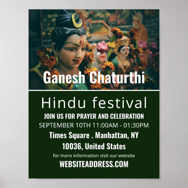 Deity God Statue, Hindu Event Advertising Poster | Zazzle