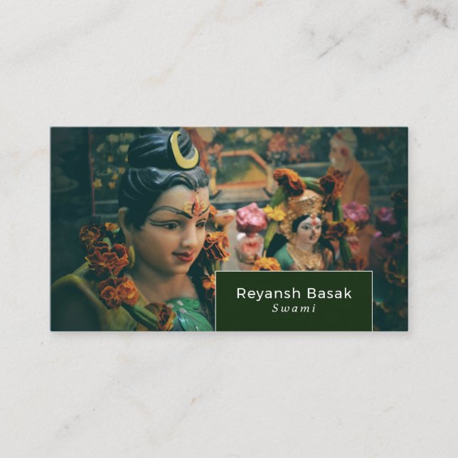 Deity God Statue, Hinduism, Religious Business Card (Front)