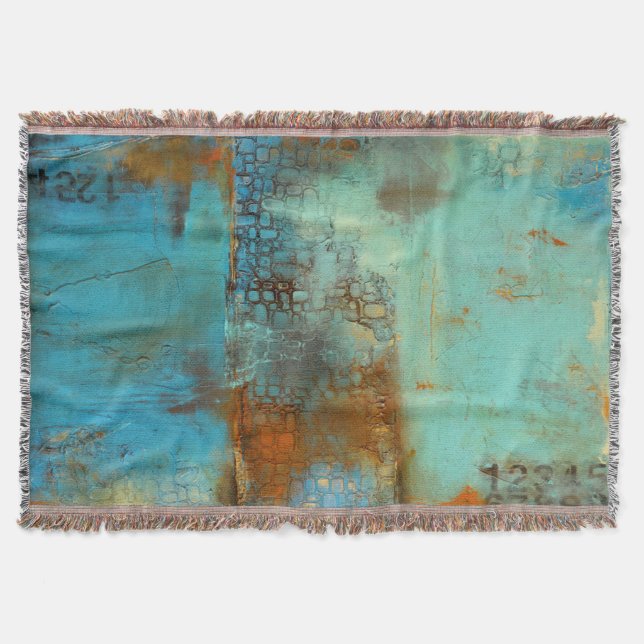 Deja Blue Throw Blanket (Front)