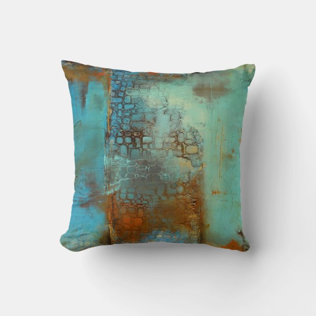 Deja Blue Throw Pillow (Front)