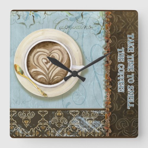 Deja Brew Coffee Java Cappuccino Cup Clock