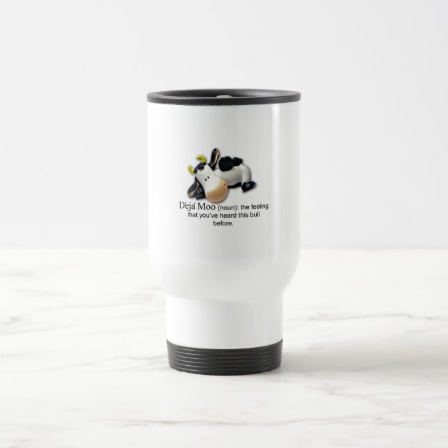 Deja Moo Bull Comic Travel Mug (Center)