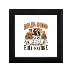 Deja Moo Funny Cow Western Vintage Shirt Design_1 Gift Box