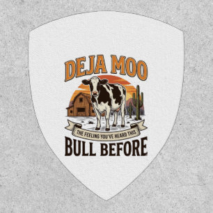 Deja Moo Funny Cow Western Vintage Shirt Design_1 Patch