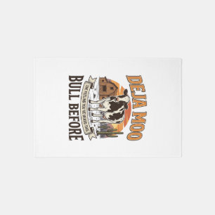 Deja Moo Funny Cow Western Vintage Shirt Design_1 Rug
