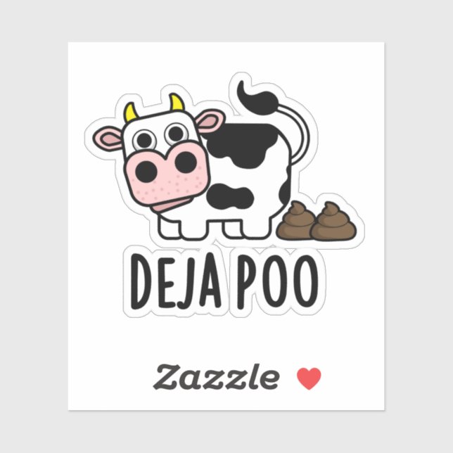 Deja Poo Funny Cow Poop Pun  Sticker (Sheet)
