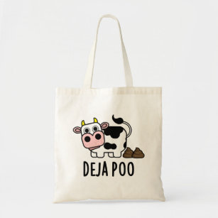 Deja Poo Funny Cow Poop Pun Tote Bag