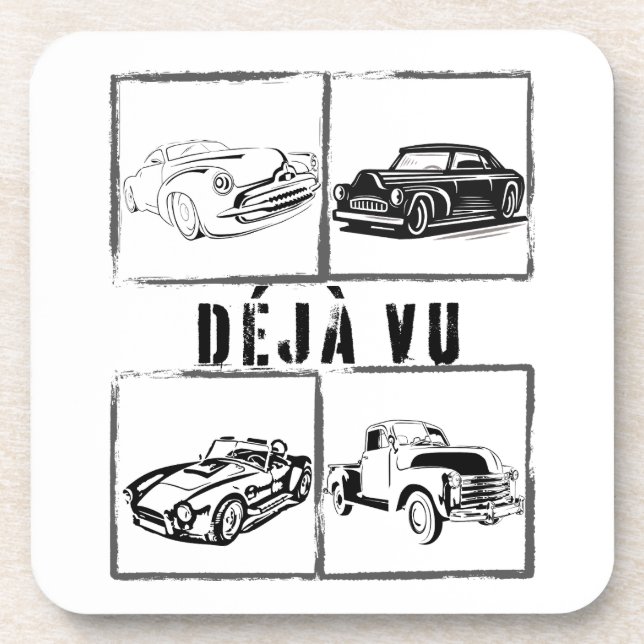 Déjà vu.w beverage coaster (Front)